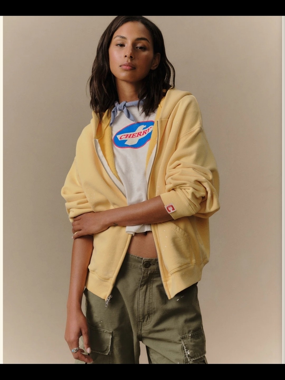 Western Athletic Zip Up Hoodie (Sun Yellow).
